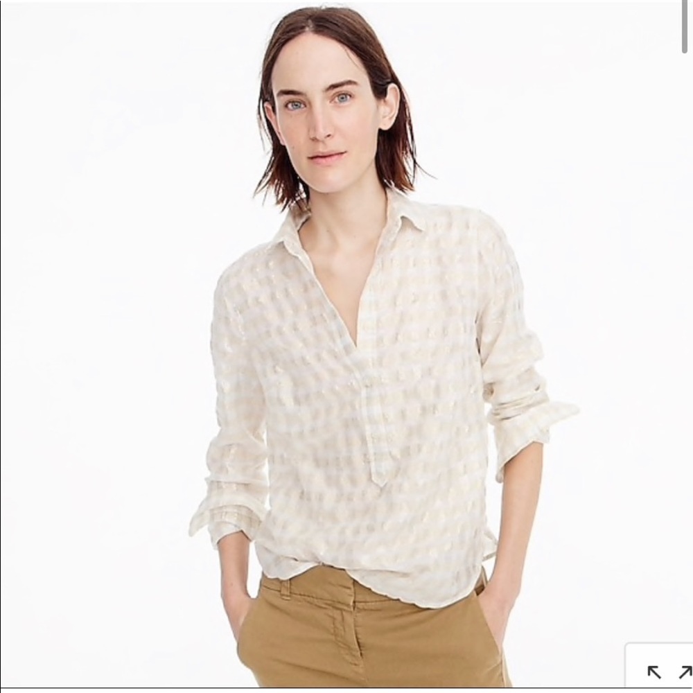 J.crew Metallic Voille Popover Size: 6